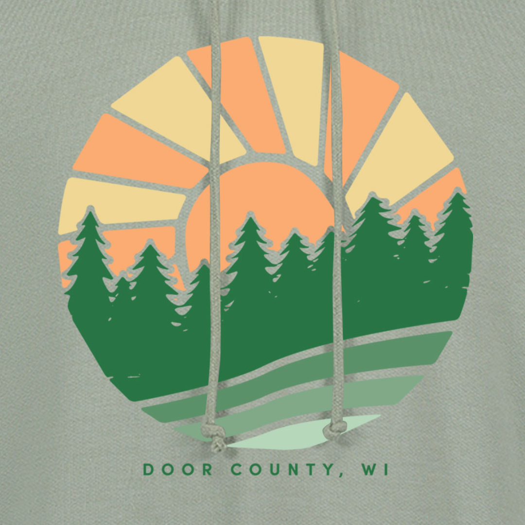 Door County Sun Pines Greenstone Unisex Hoodie