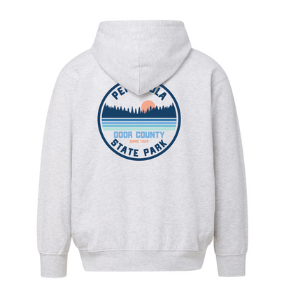 Peninsula Door County Since 1909 State Park Unisex Ash Zip Hoodie