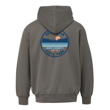 Peninsula Door County Since 1909 State Park Unisex Granite Zip Hoodie