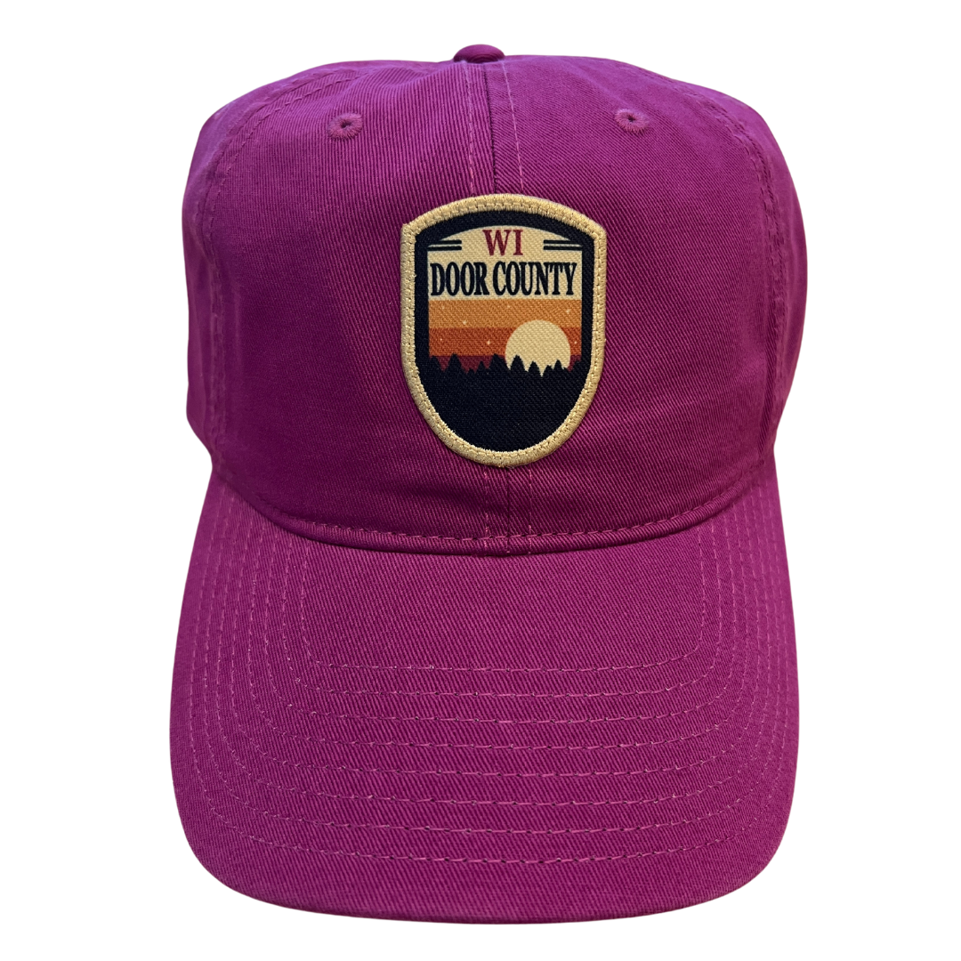 WI Door County Sunset Badge Hat Dragonfruit